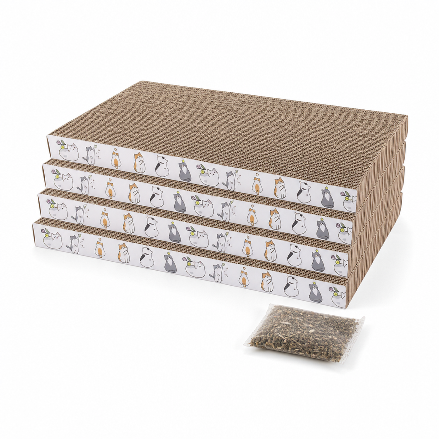 Scratch and Chill reversible corrugated cardboard cat scratch pads with catnip